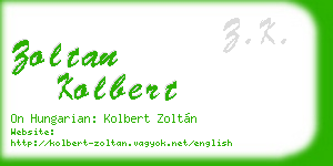 zoltan kolbert business card